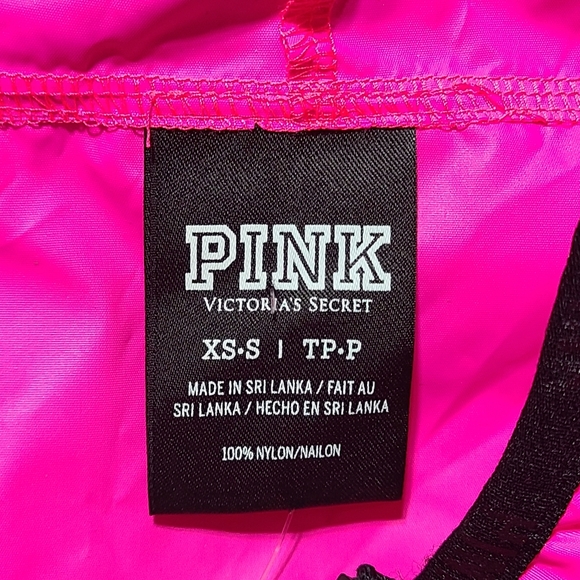 Pink Victoria's Secret Neon hooded windbreaker size XS - Picture 3 of 5